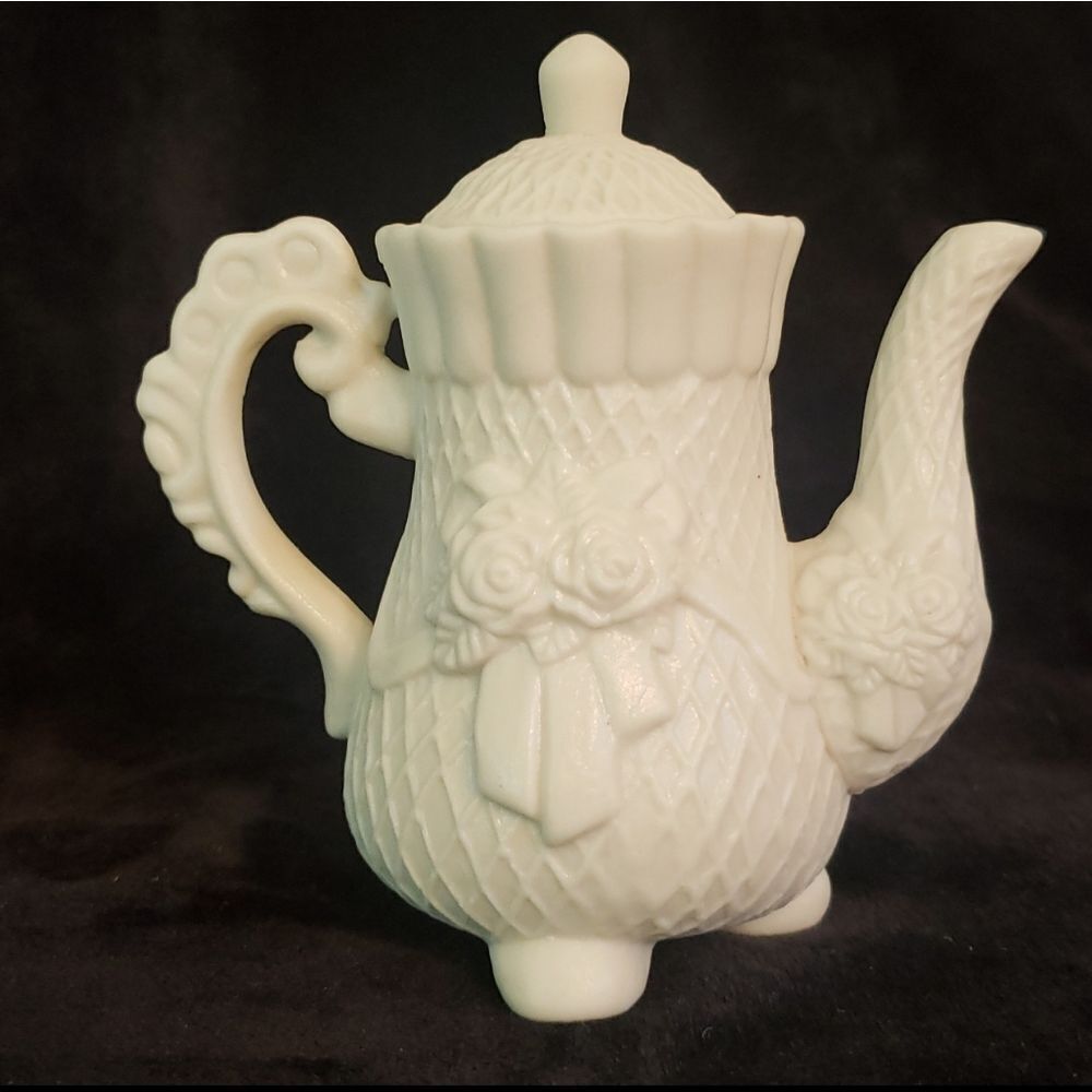 Vintage 10 Pc Miniature Jade (Ceramic) Floral Tea Set - Picture 9 of 12